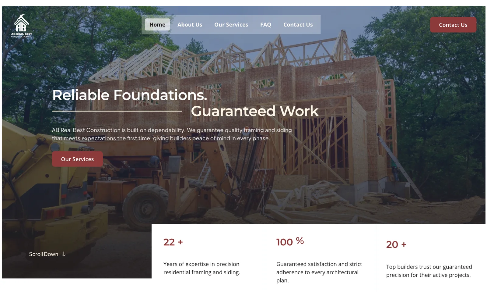 AB Real Best Construction LLC Website Design