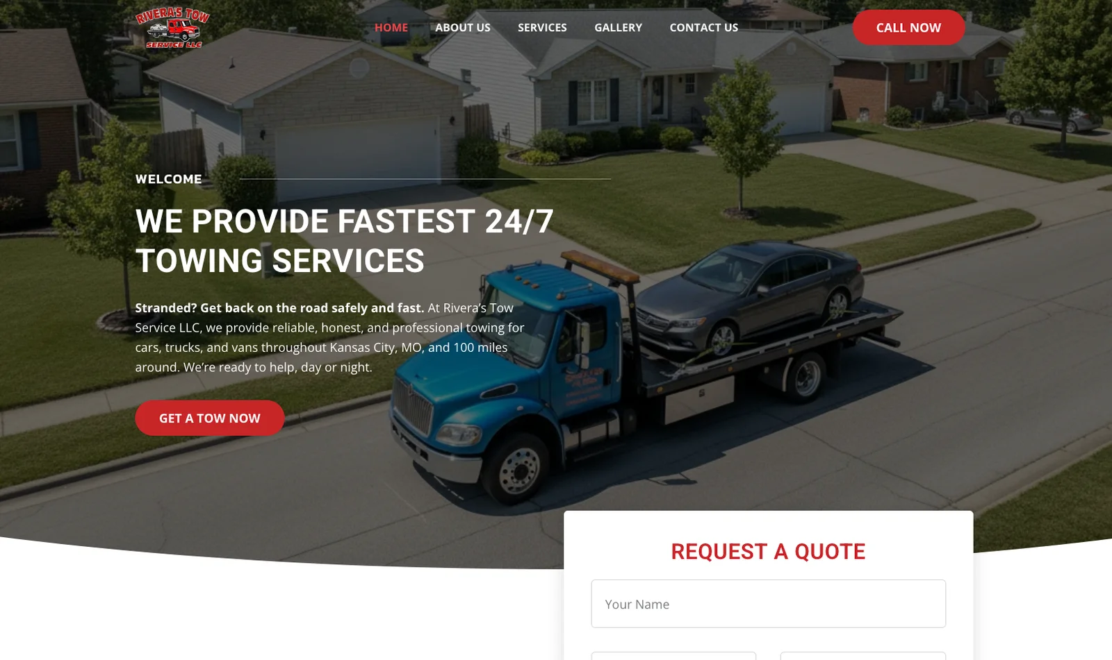 Rivera's Tow Service Website Design